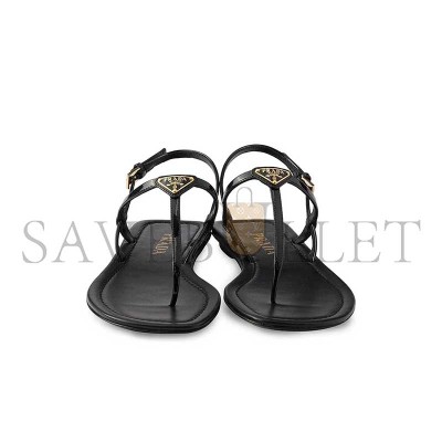 PRADA PATENT LEATHER THONG SANDALS 